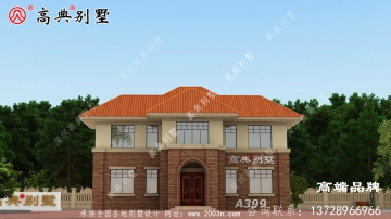 小户型85平方米农村简欧斜顶二层小洋房别墅