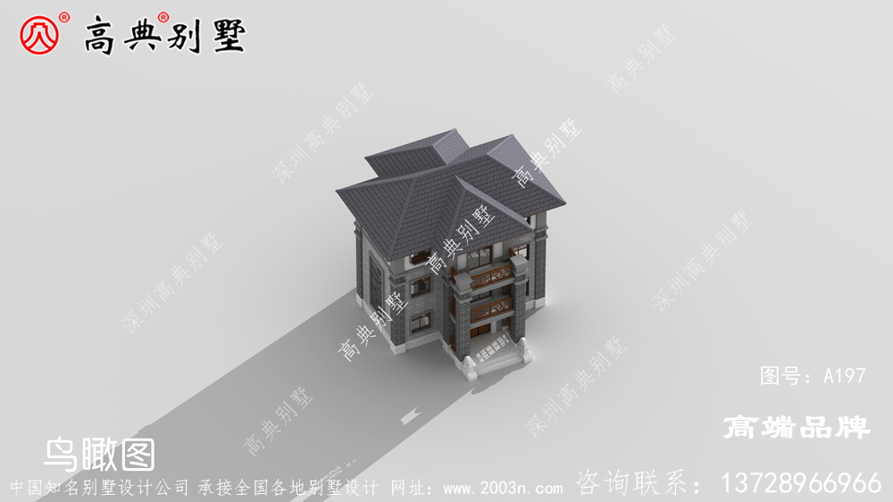 中式三层别墅卧室充足 ，三代同堂完全没有问题